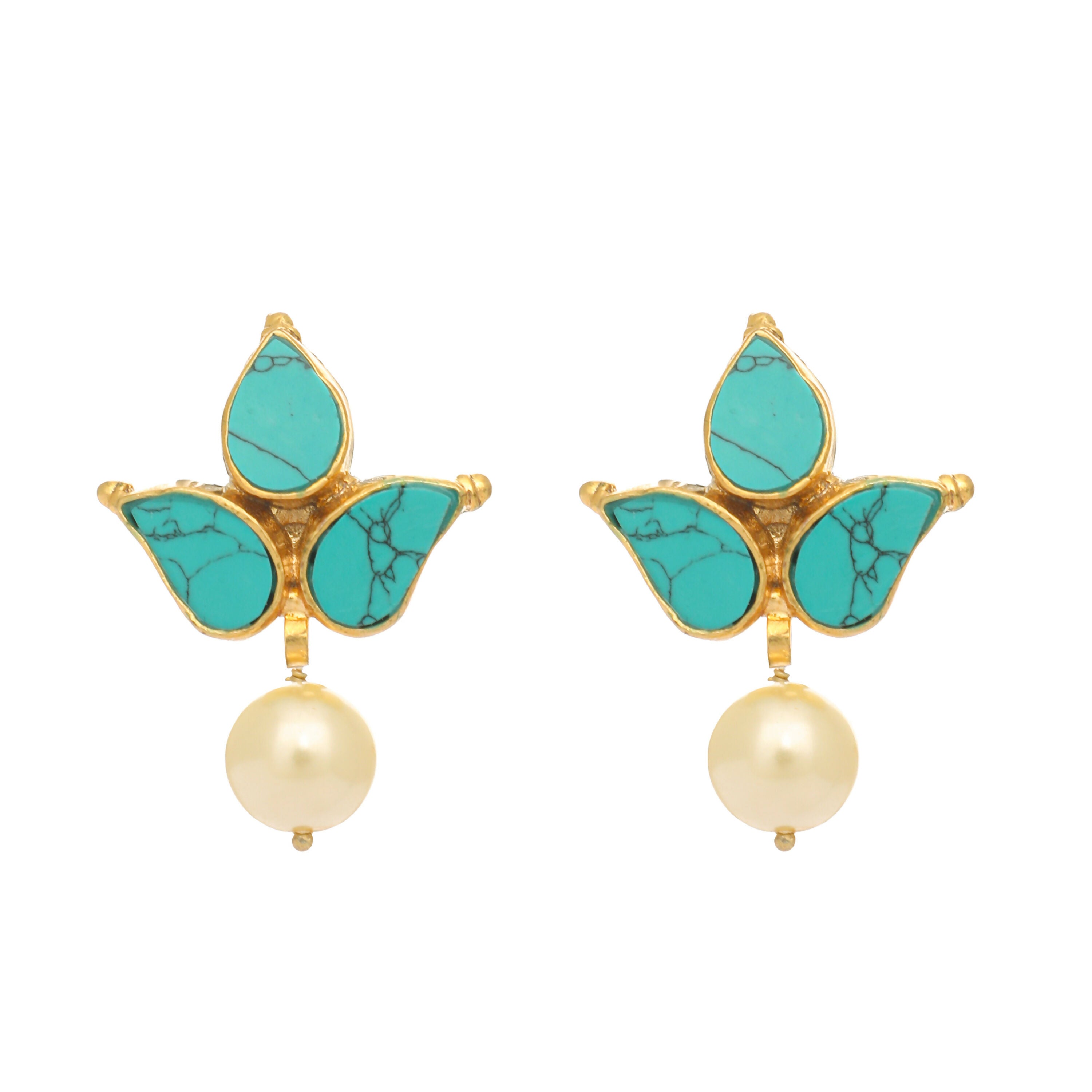 Nuyug 22K Gold Plated Cerulean Studs