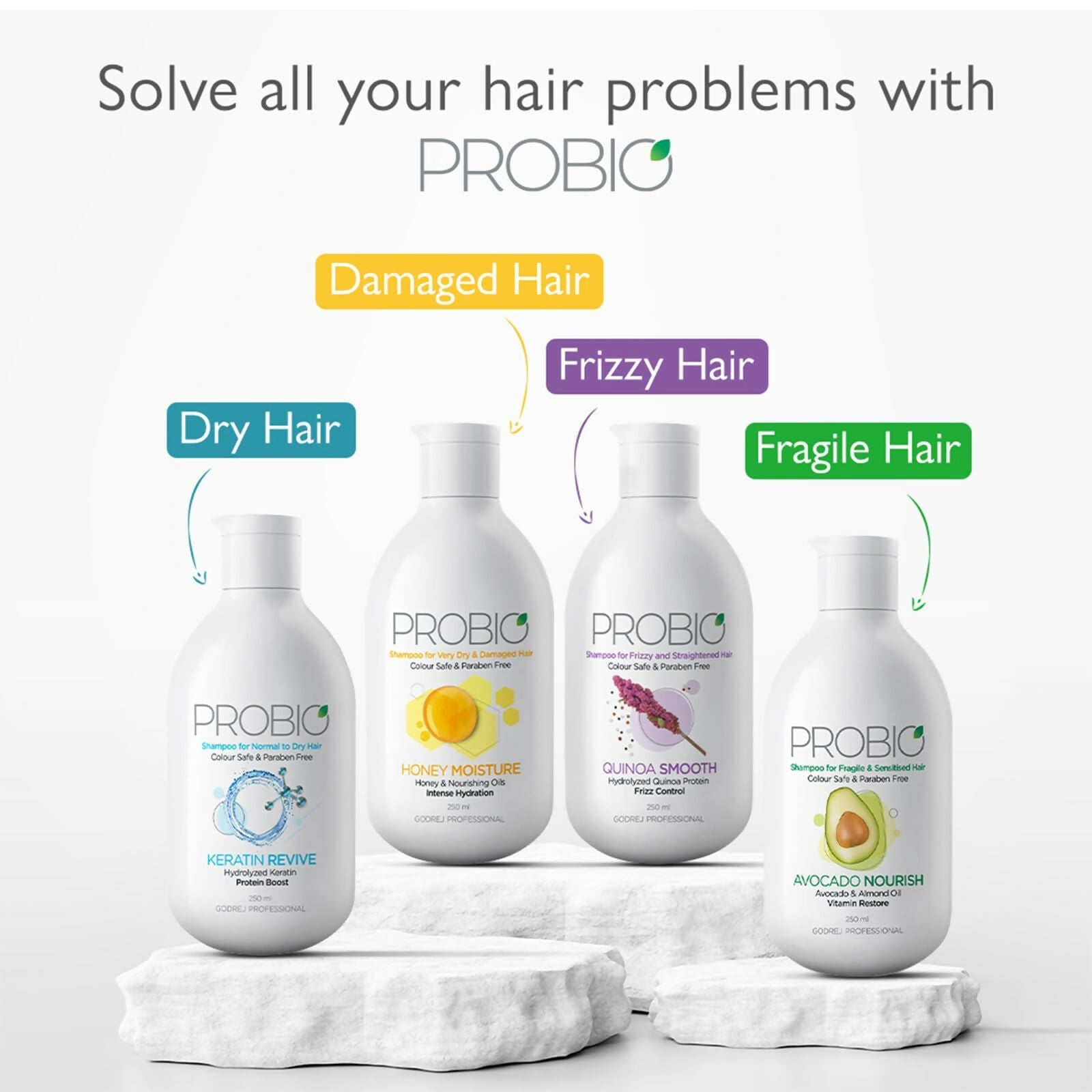 Godrej Professional Probio Honey Moisture Shampoo For Dry & Damaged Hair