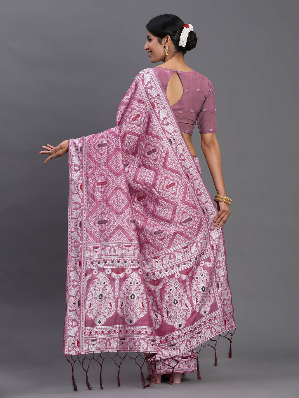 Shree Shyam Fashion Linen Cotton Purple Saree