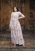 Jyoti Fashion Women's Multicolor Heavy Digital Printed Georgette Anarkali Dress