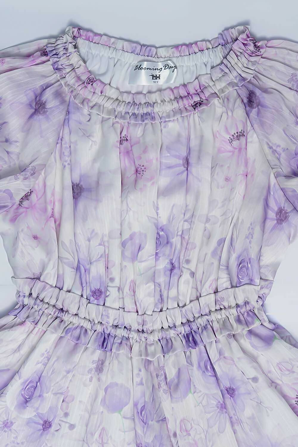 LH Luxury Fashion Kiara Petal Glow Dress – Elegant Lilac Floral Dress for Girls