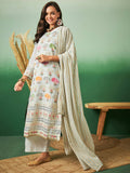Light Blue Georgette Handwork Unstitched Dress Material - Hanika