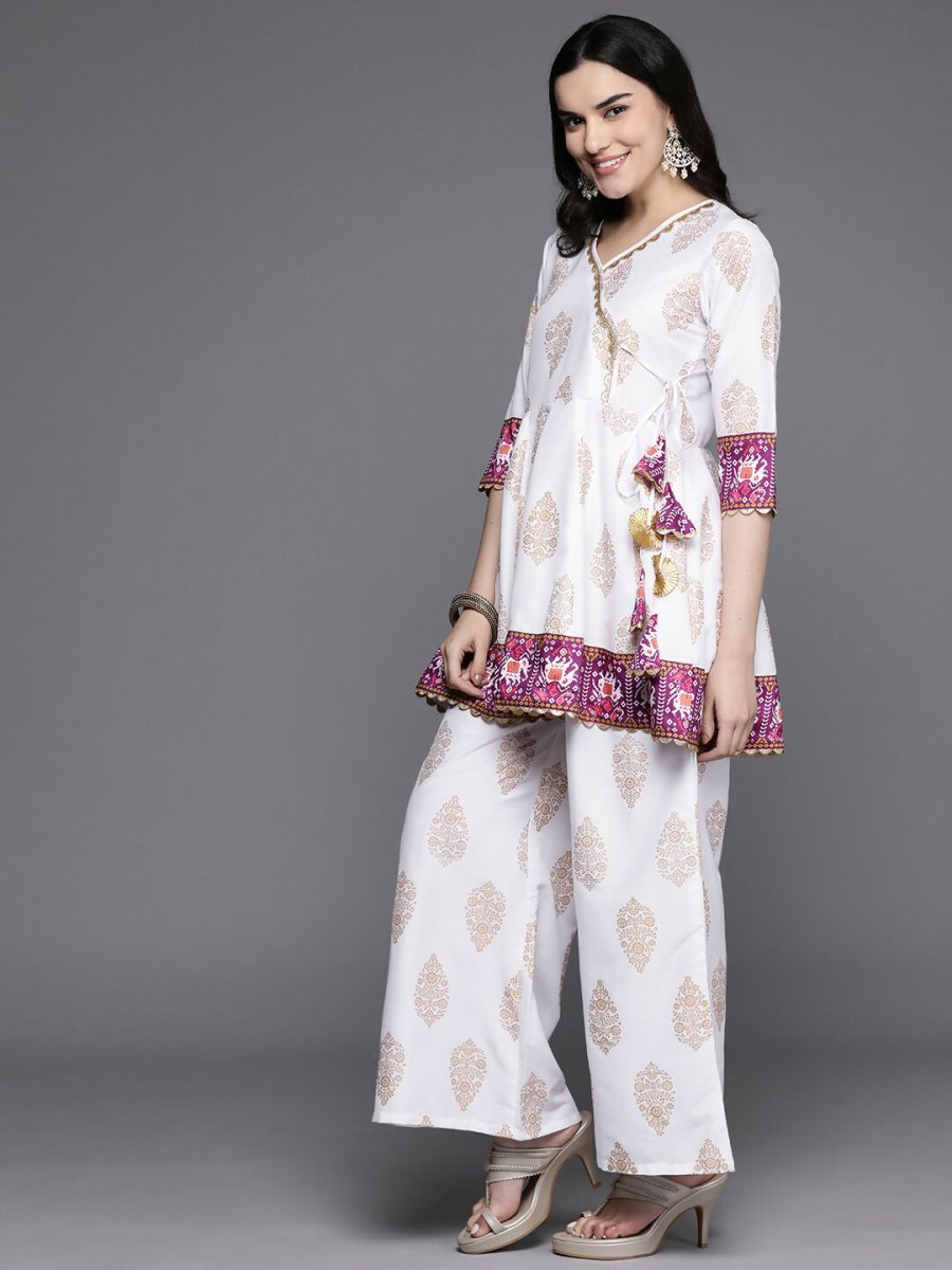 Ahalyaa Women's Traditional Wear Co-ods - White