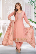 Joban Fashion Silk Peach Color Kurta Set