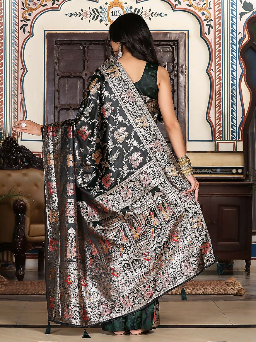 Shree Shyam Fashion Teal Green Silk Saree
