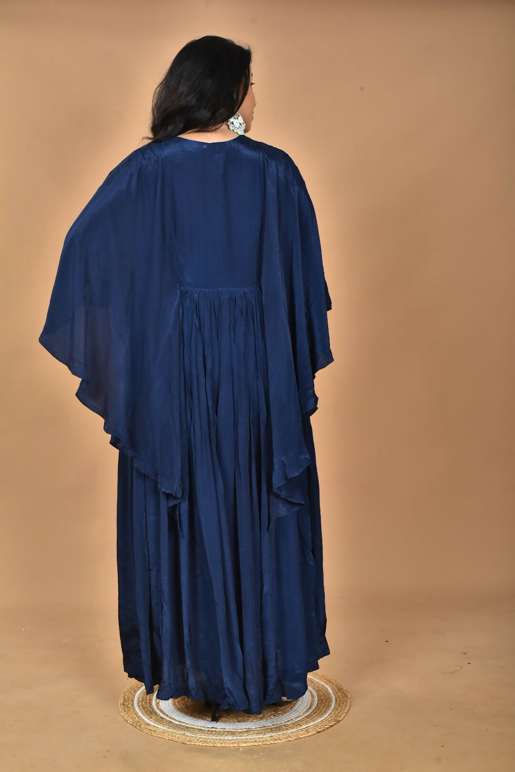 Morchari Kaftan Zari Embroidery Work Gown-Blue