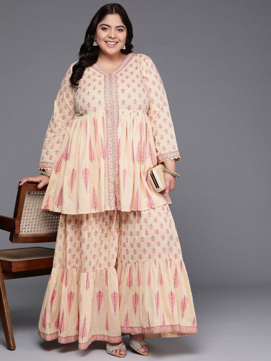 Ahalyaa Women's Traditional wear Co-ords - Tan