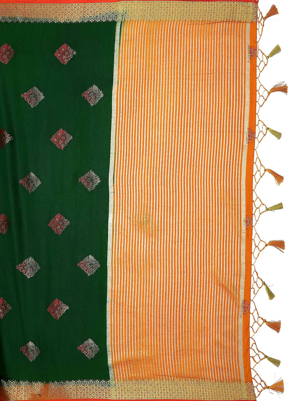 Mimosa Women's Kanchipuram Art Silk Green Saree