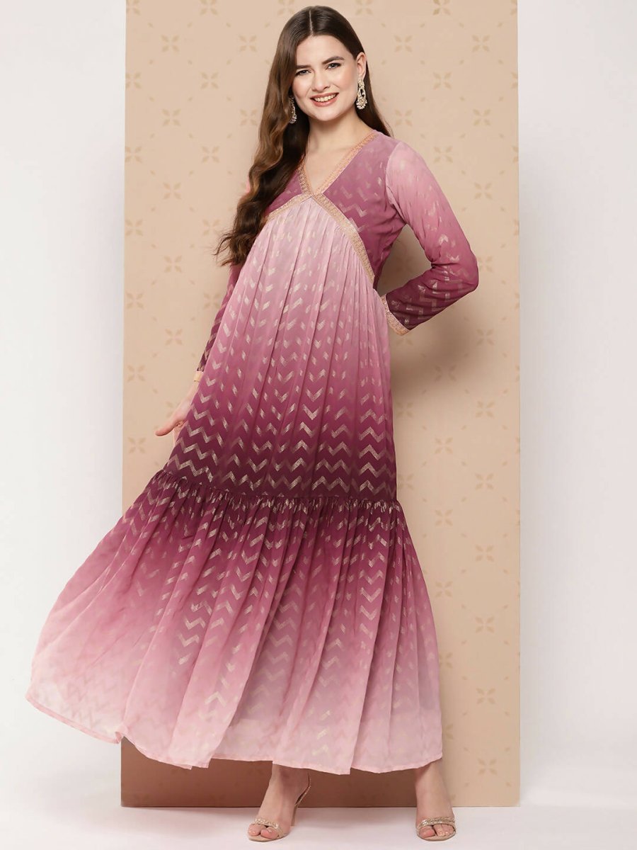 Ahalyaa Women's Traditional wear Ethnic Dress - Burgundy
