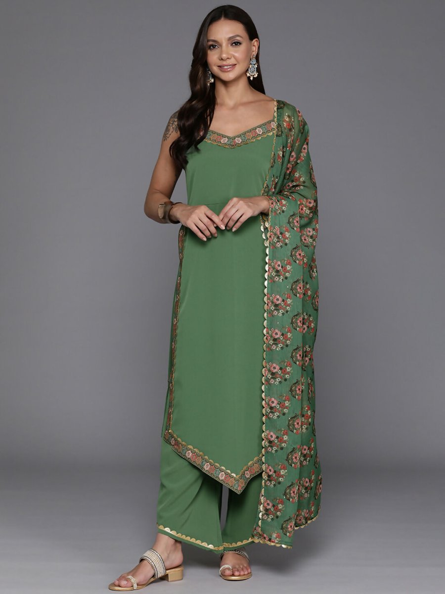 Ahalyaa Women's Traditional wear Kurta Set - Sage Green
