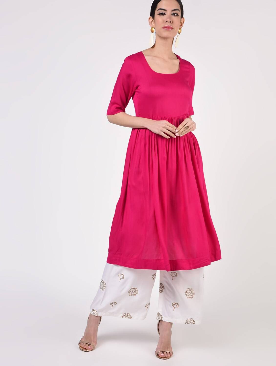 Cheera Pin-tuck Kurta Palazzo Set CH066K