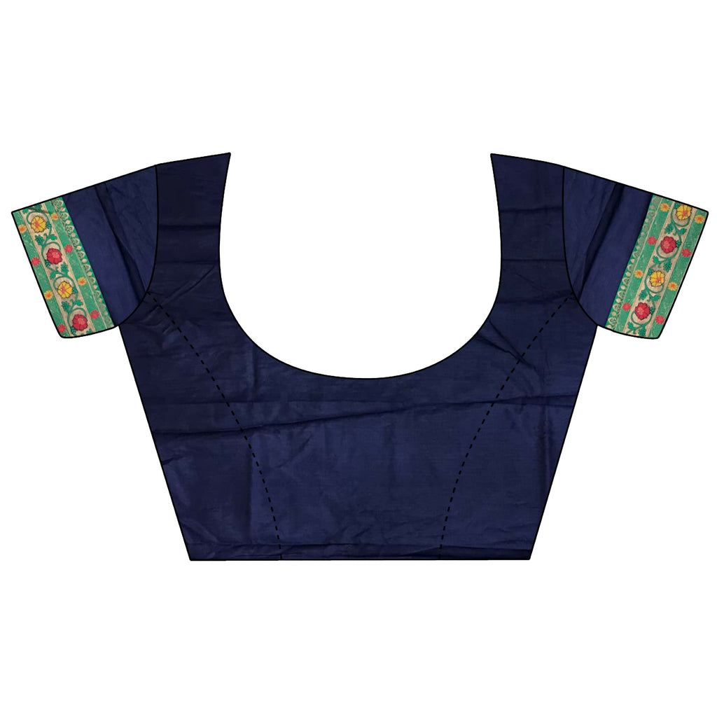 Joban Fashion Navy Blue Banarasi Soft Silk Woven Saree