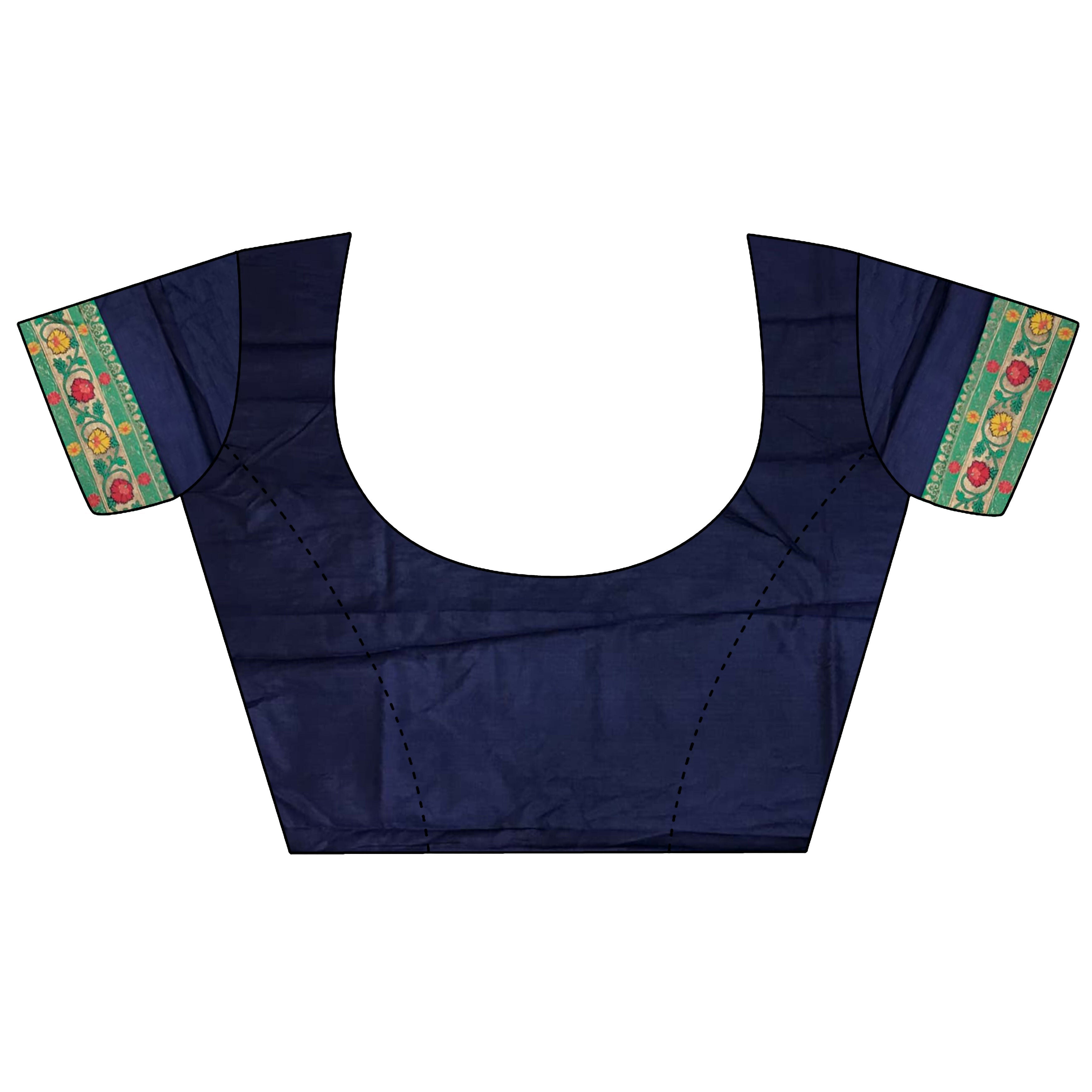Joban Fashion Navy Blue Banarasi Soft Silk Woven Saree