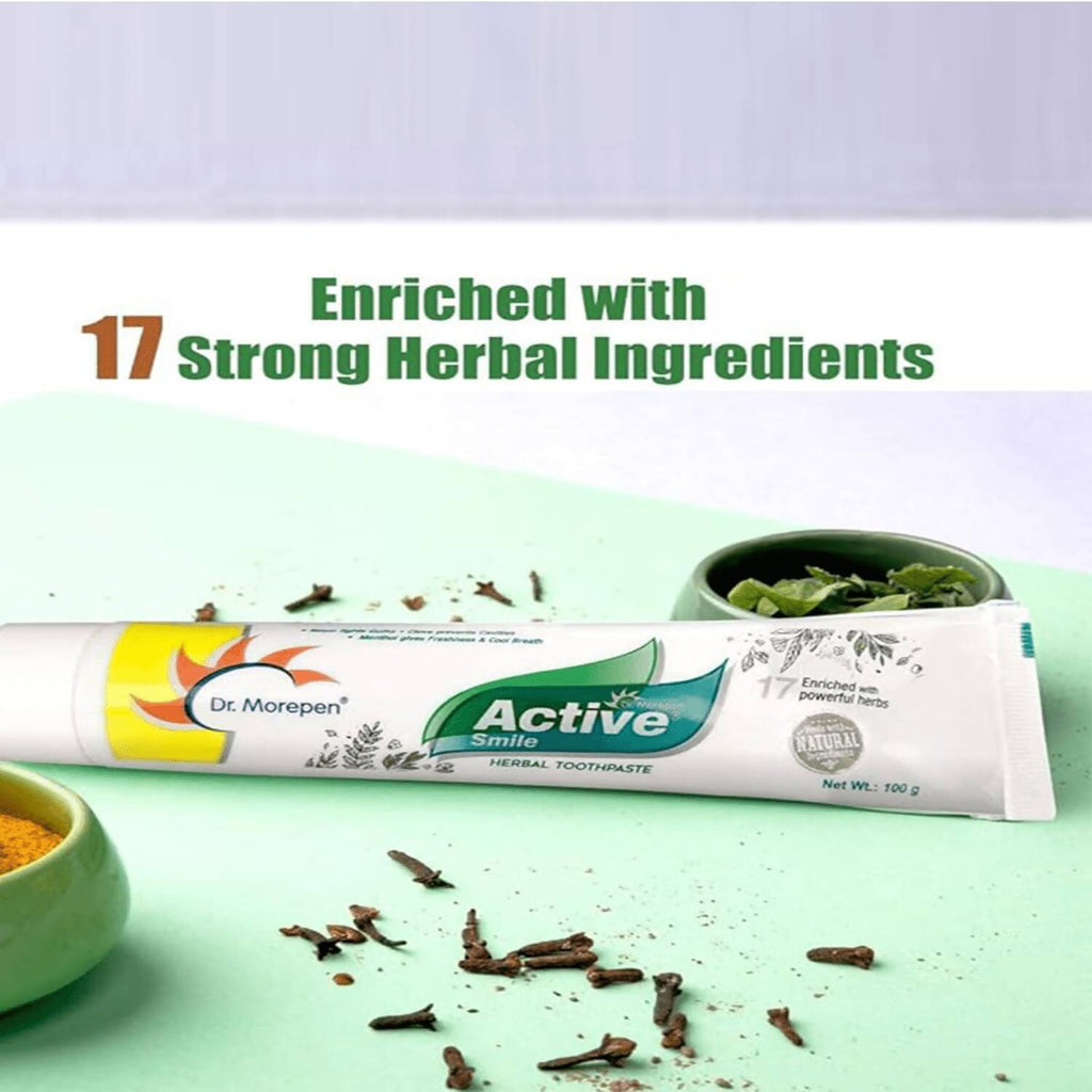 Dr. Morepen Active Smile Toothpaste with Bamboo Brush