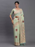 Shree Shyam Fashion Linen Cotton Light Green Saree
