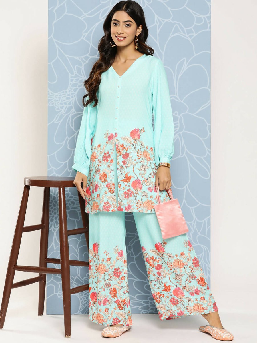 Ahalyaa Women's Traditional wear Co-ords - Blue