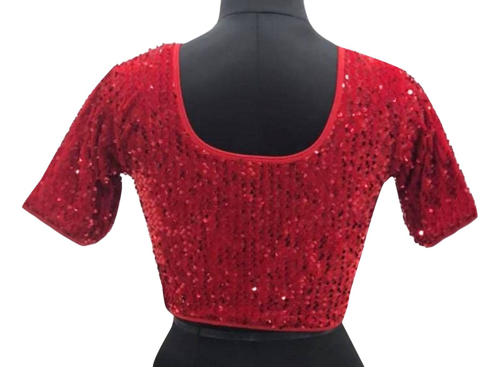 Vamika Red Velvet Sequence Blouse