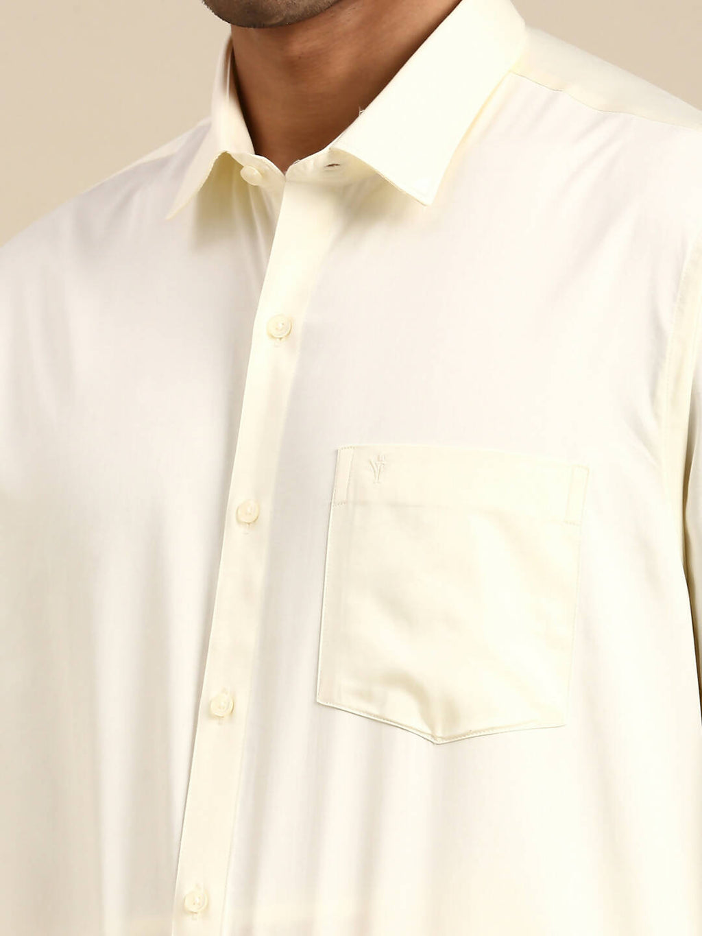 Ramraj Cotton Wedding Cream Zari Dhoti with shirt Bit & Towel Set Subamangalam 50k