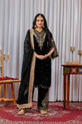 Teeya Creation Black Color Velvet Silk Embroidery Work Party Wear Suit
