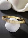 NVR Men's Gold-Polished Stainless Steel Kada Bracelet