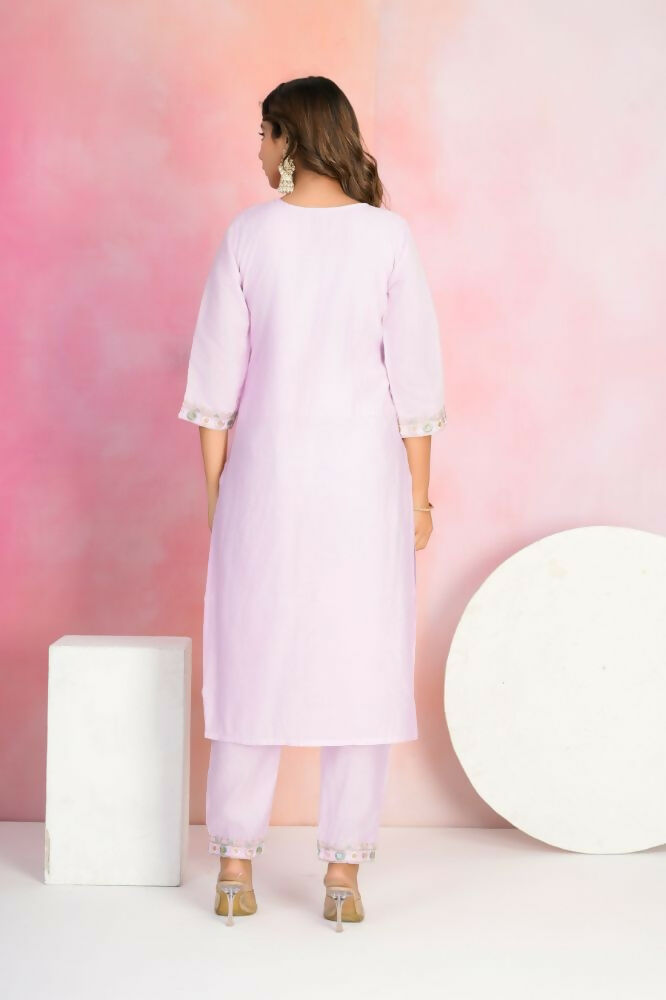Ethnic Festive Wear Chanderi Pink Stitched Suit With Dupatta - Tanisha