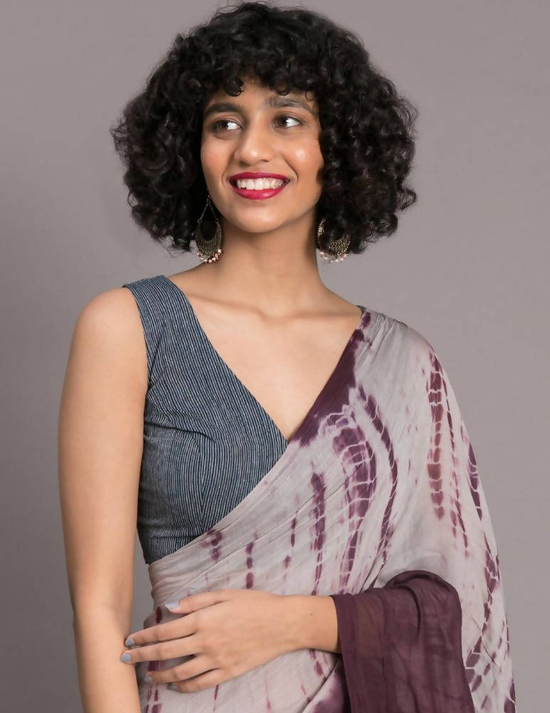 Suta Mauve Burgundy Tie and Dye Saree