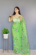 Vamsee Urmila Green Organza Saree