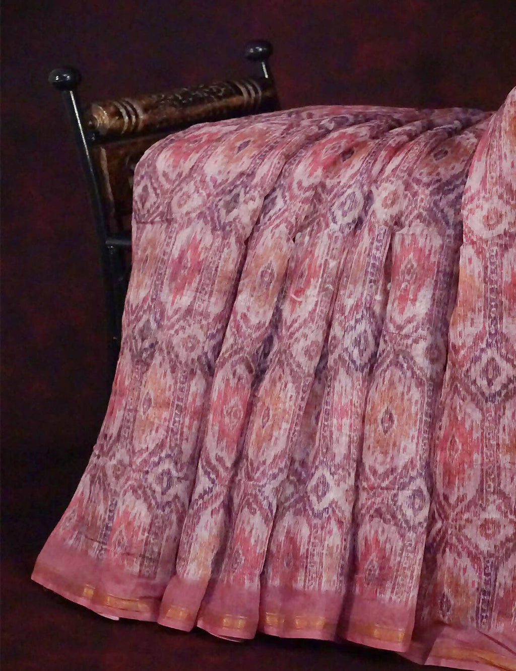 Red Onion Pink Colour Printed Semi Chanderi Design Saree By Gayathri Reddy Designer Studio