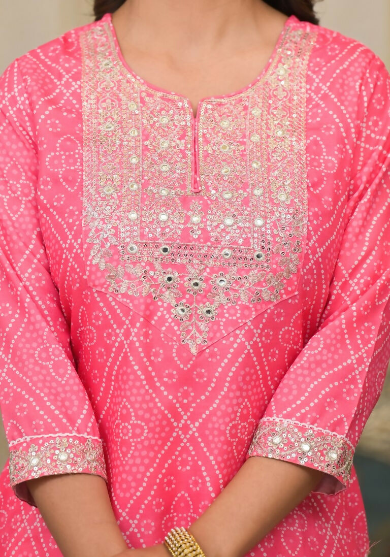 Partywear Designer Pink Cotton Stitched Suit With Dupatta - Tanisha