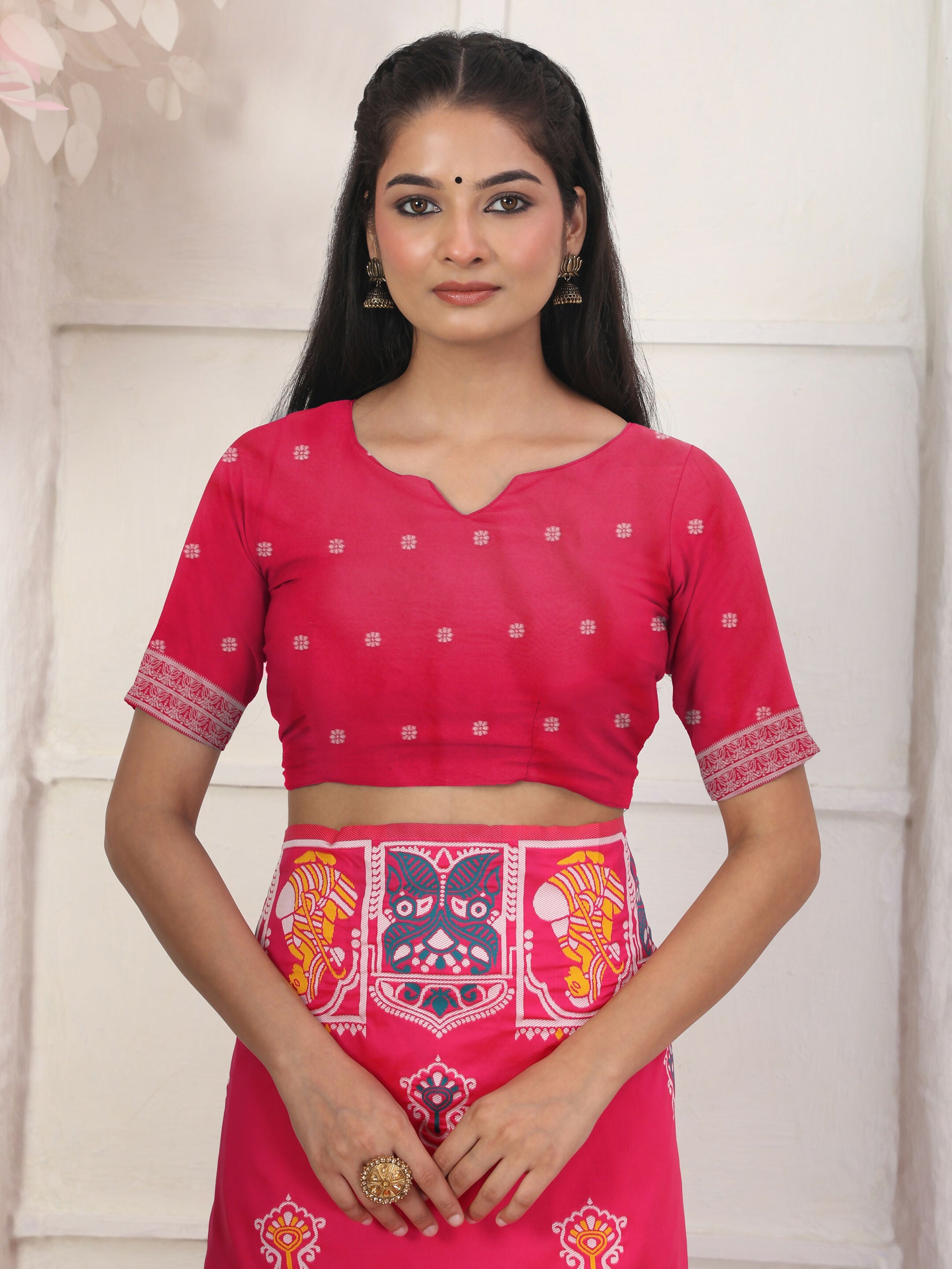 Shree Shyam Fashion Silk Blend Pink Saree