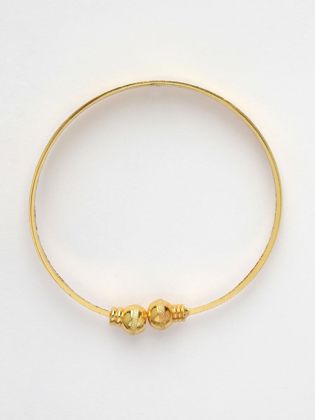 NVR Women's Set of 2 Gold-Polished Handcrafted Adjustable Bangles