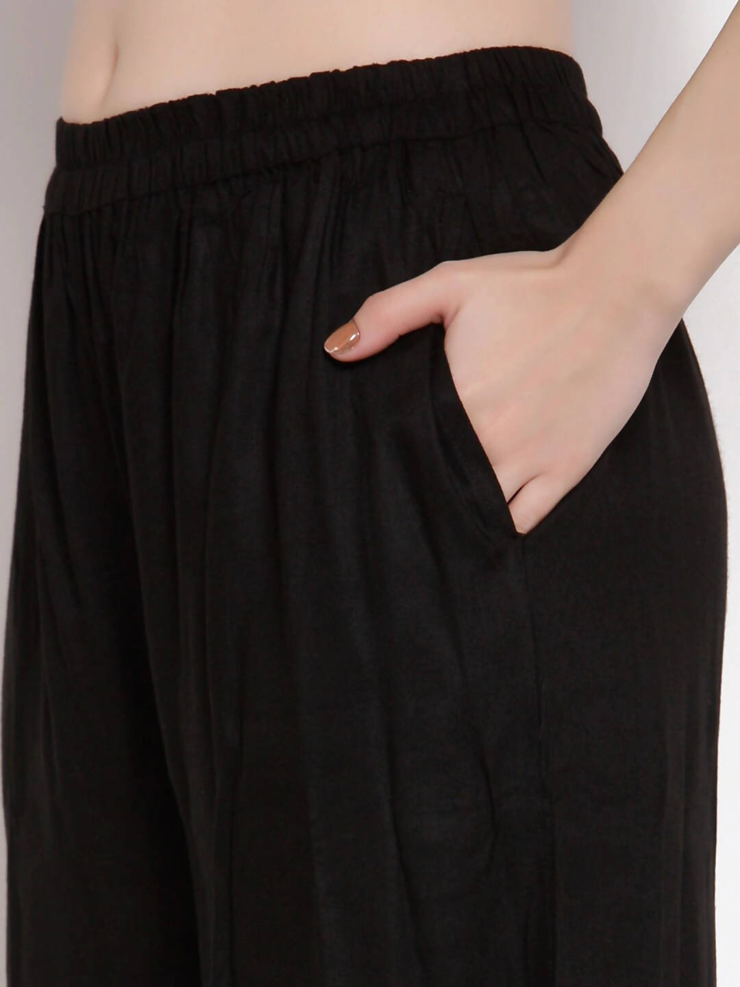 Myshka Women Black Regular Pure Cotton Kurta With Palazzos & Dupatta