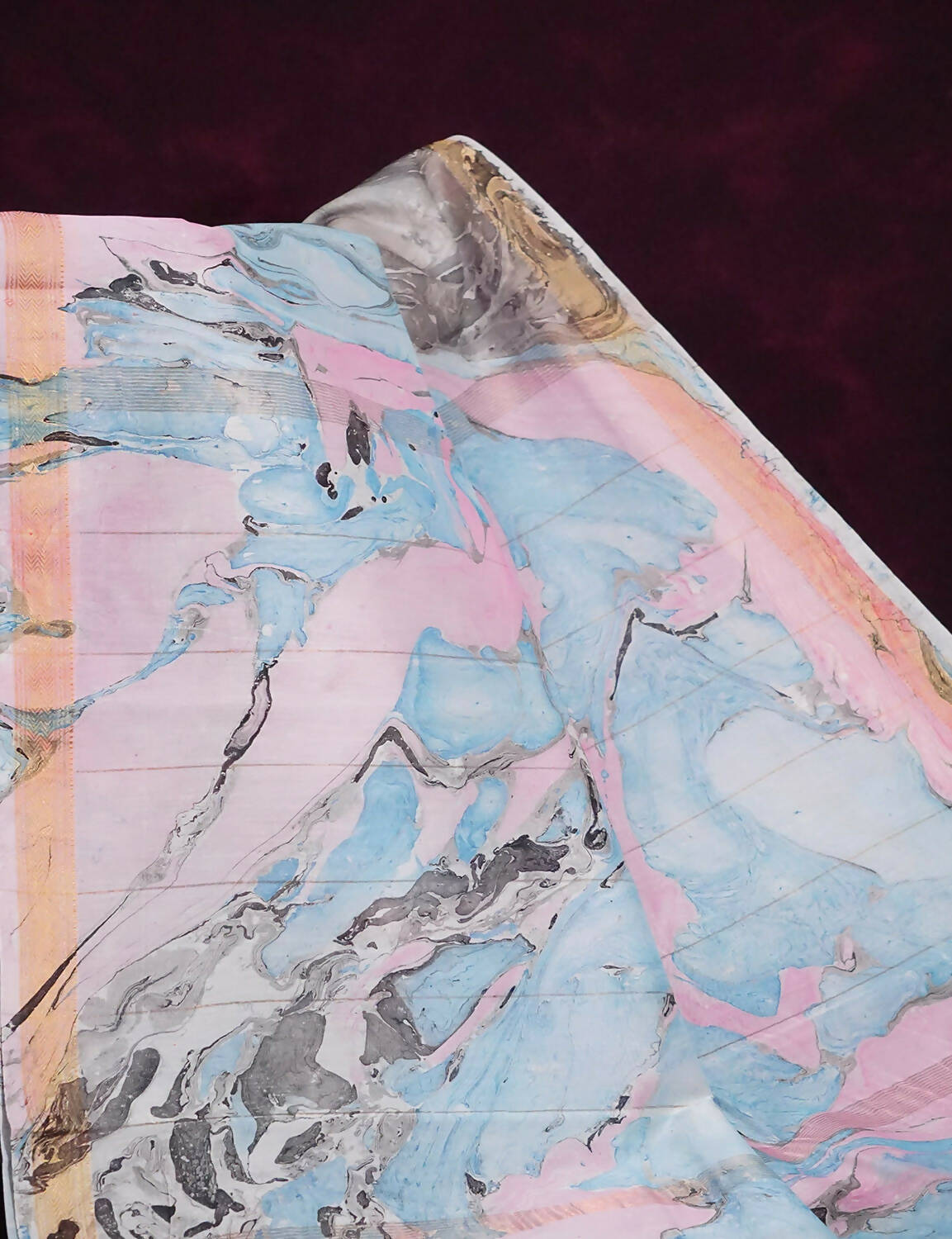 Shades Of Baby Pink And Cloud Blue Printed Chanderi Saree For Regular/Office Wear By Gayathri Reddy Designer Studio