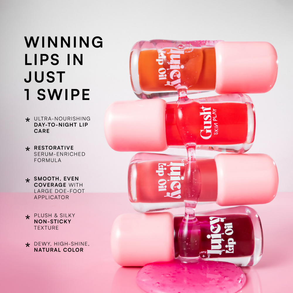 Gush Beauty Balmy Glossy Tinted Lip Oil - Peach Brown