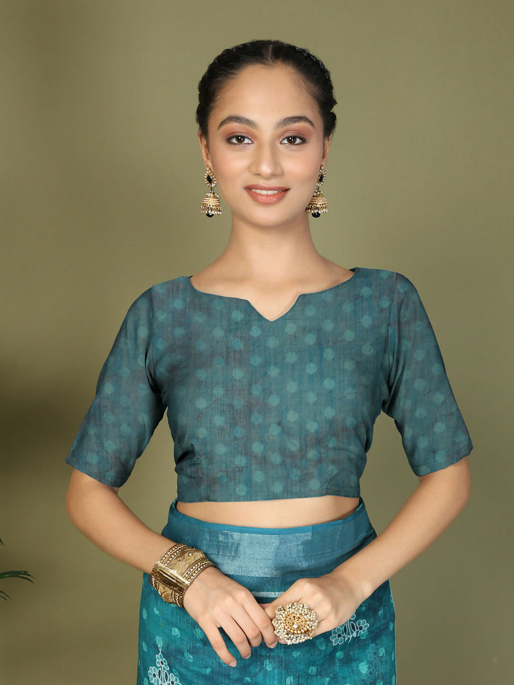 Shree Shyam Fashion Cotton Sea Green Saree