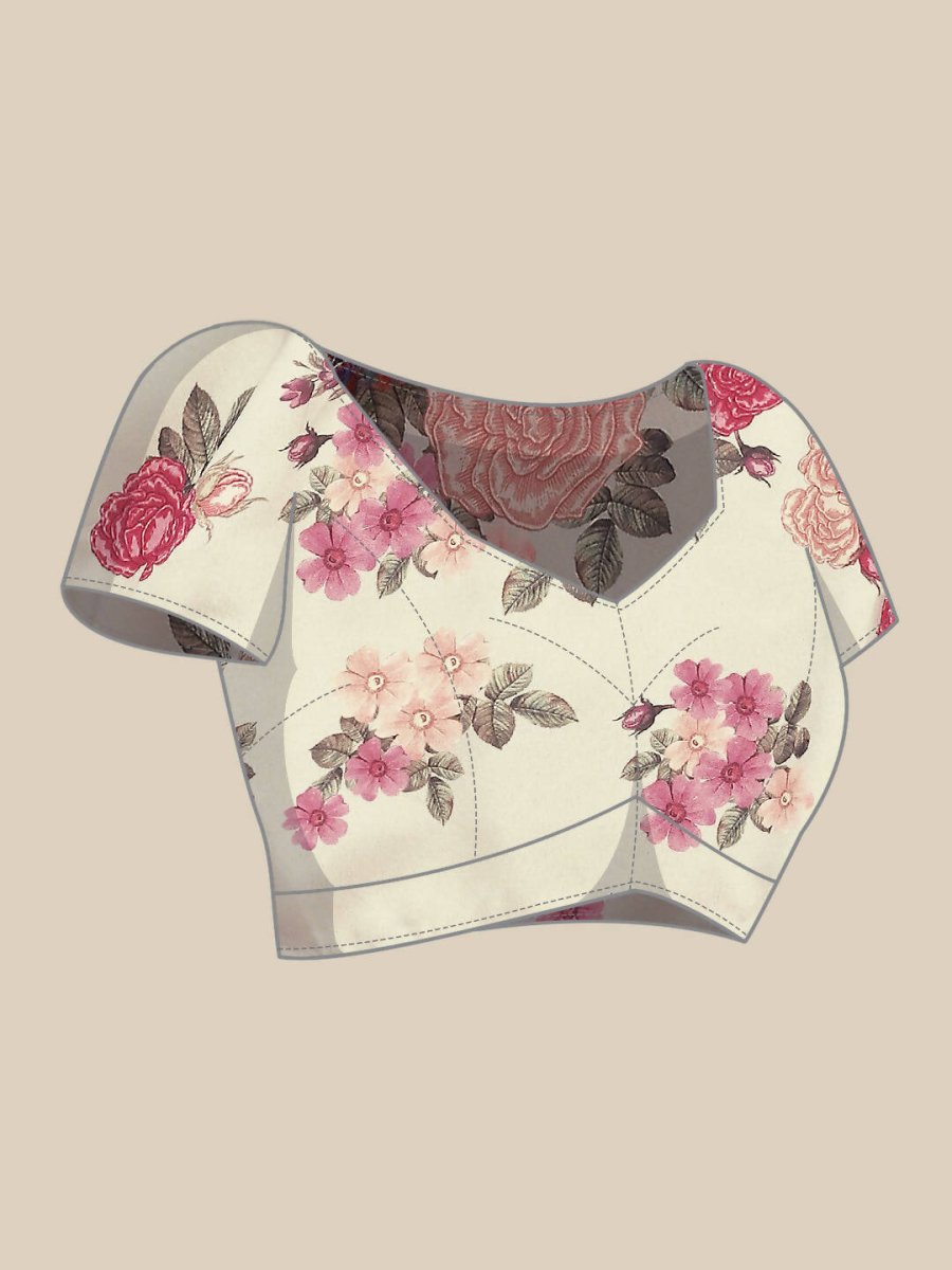 Ahalyaa Cream & Maroon Colour Floral Printed Co-ord Sets