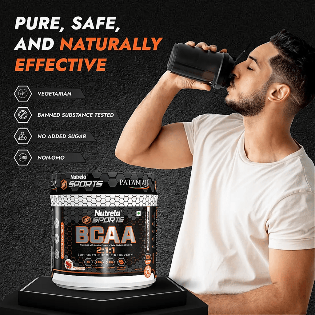 Patanjali Nutrela Sports BCAA Powder (Watermelon Flavour)