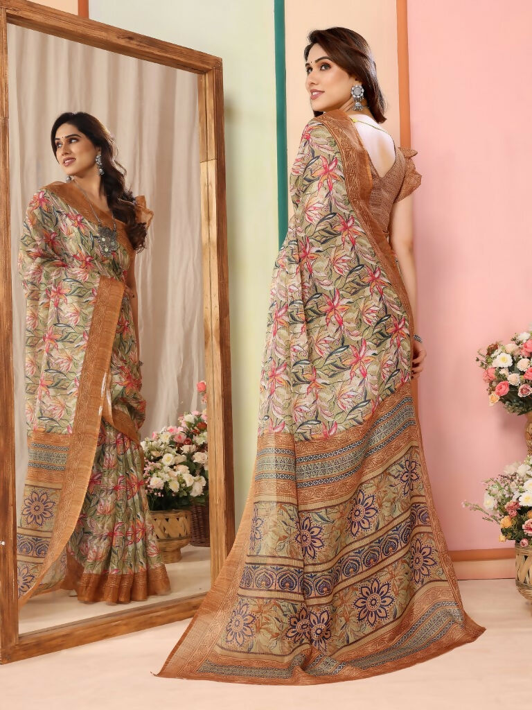 Partywear Designer Coffee Kota Doriya Fancy Saree - Dyuti