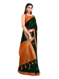 Mimosa Women's Kanchipuram Art Silk Green Saree