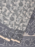 White Cut Work Sico Cotton Saree with All Over and Border Design - Global Threads