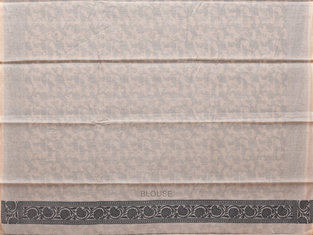 White Cut Work Sico Cotton Saree with All Over and Border Design - Global Threads