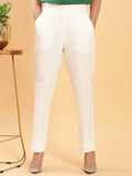BohoJazz White Linen Formal Trousers