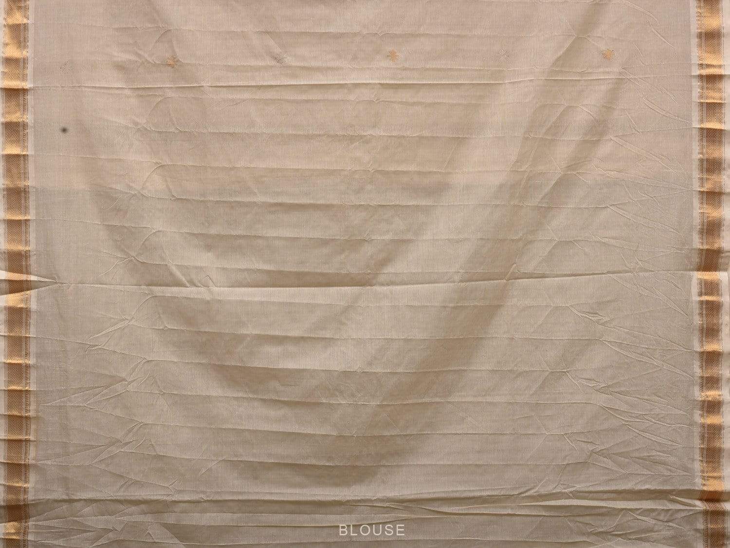 White Uppada Cotton Handloom Saree with Jamdani Pallu Design - Global Threads