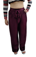 Jaitra Apparels Wine Satin Pleated Free Size Palazzo