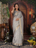 Shree Shyam Fashion Organza Gray Saree