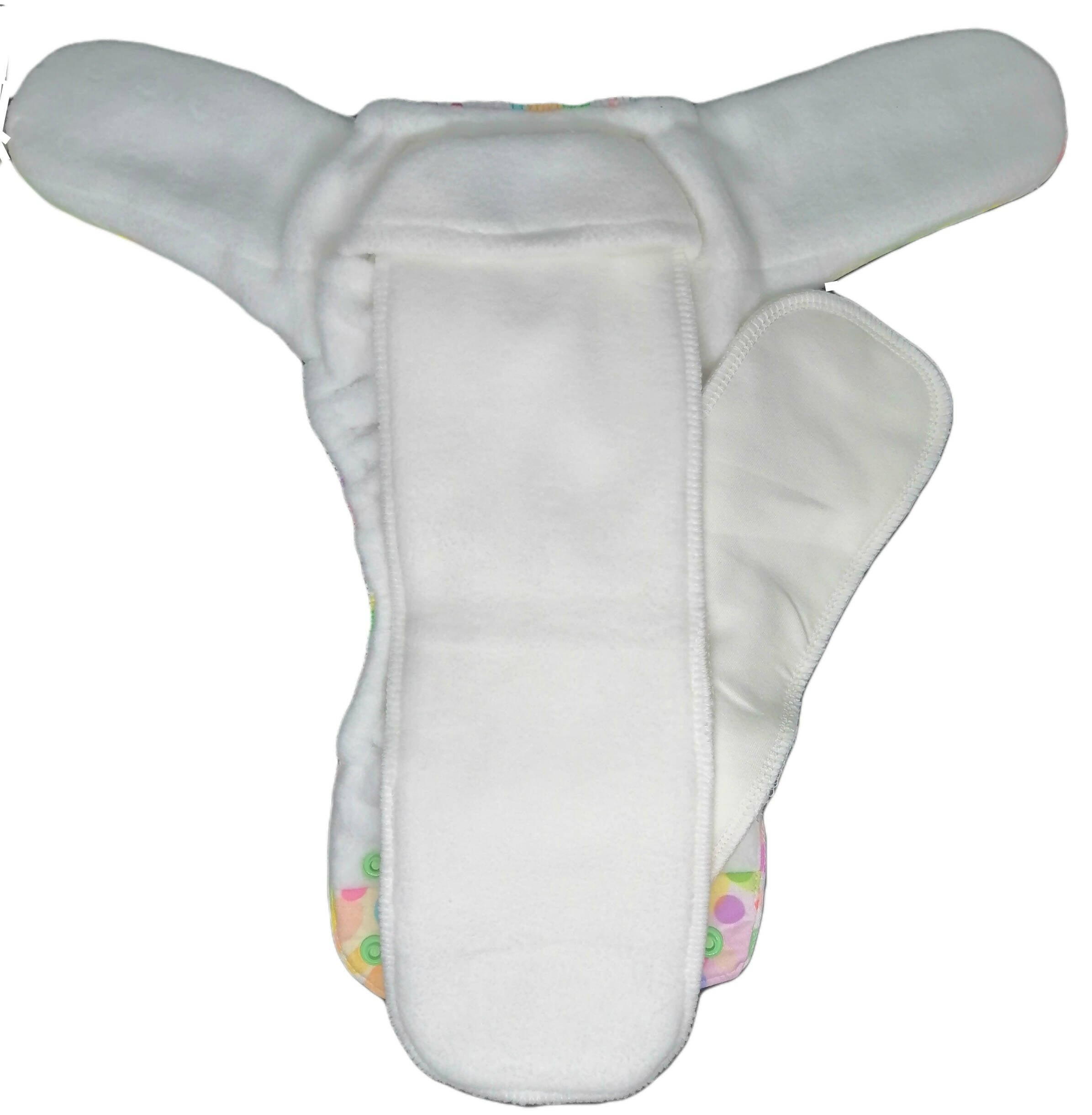 Kindermum Nano Aio Cloth Diaper With 2 Organic Cotton Inserts- Polka hues For Kids