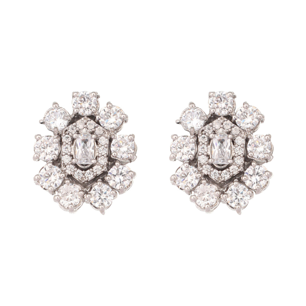 Nuyug Silver Blossom Diamond Studs