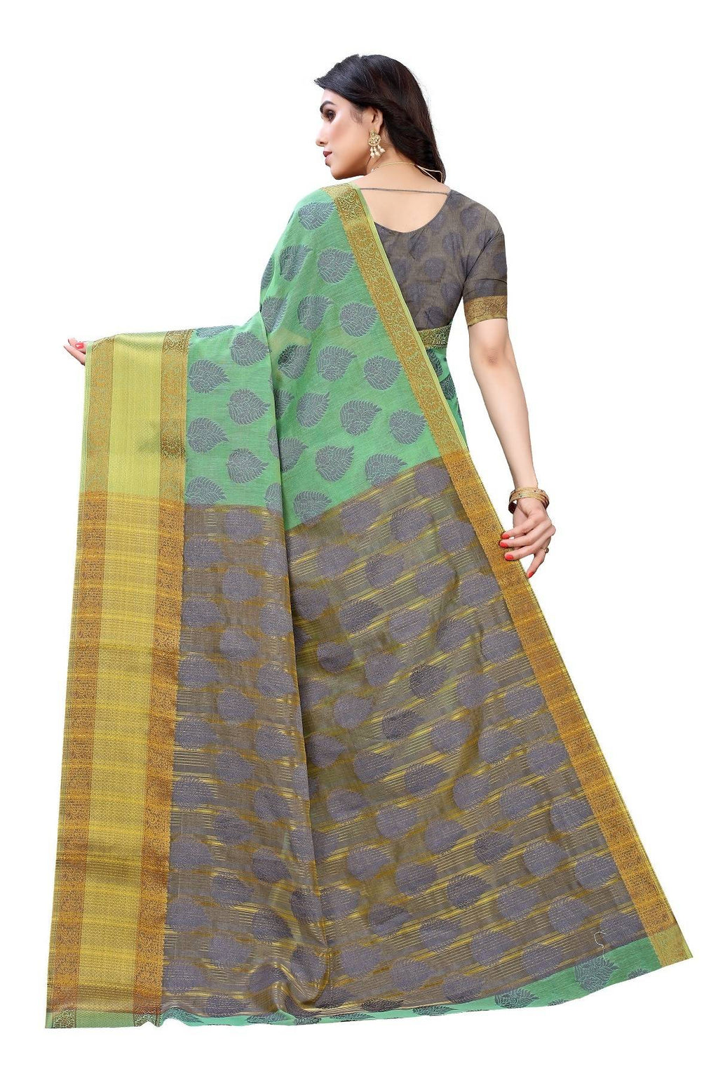 Vamika Green Jari Work Cotton Silk Saree (RIDHIMA GREEN)