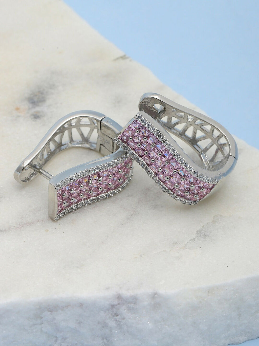 Pink Hoops Earrings- Ruby Raang