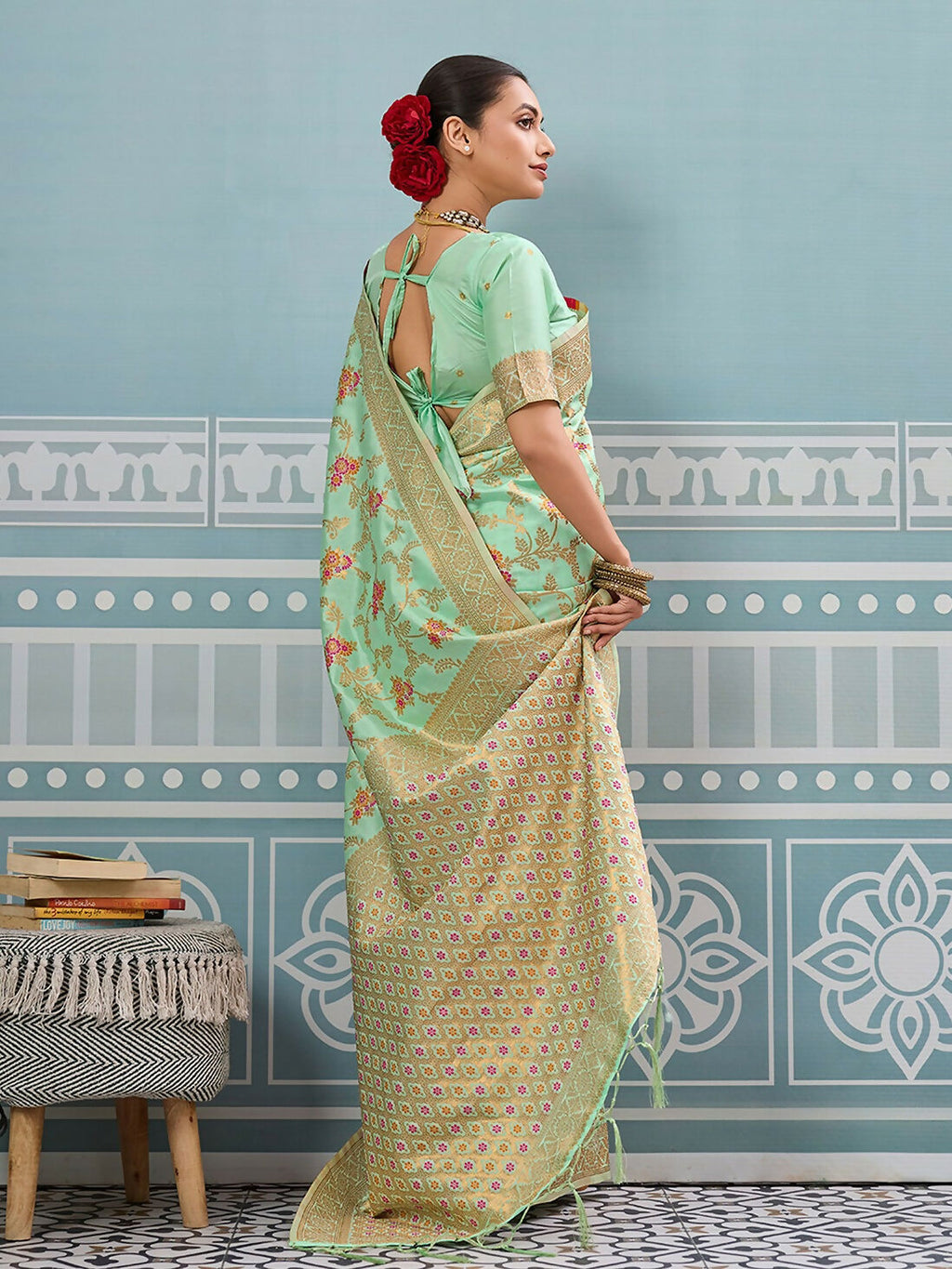 Shree Shyam Fashion Pista Silk Saree